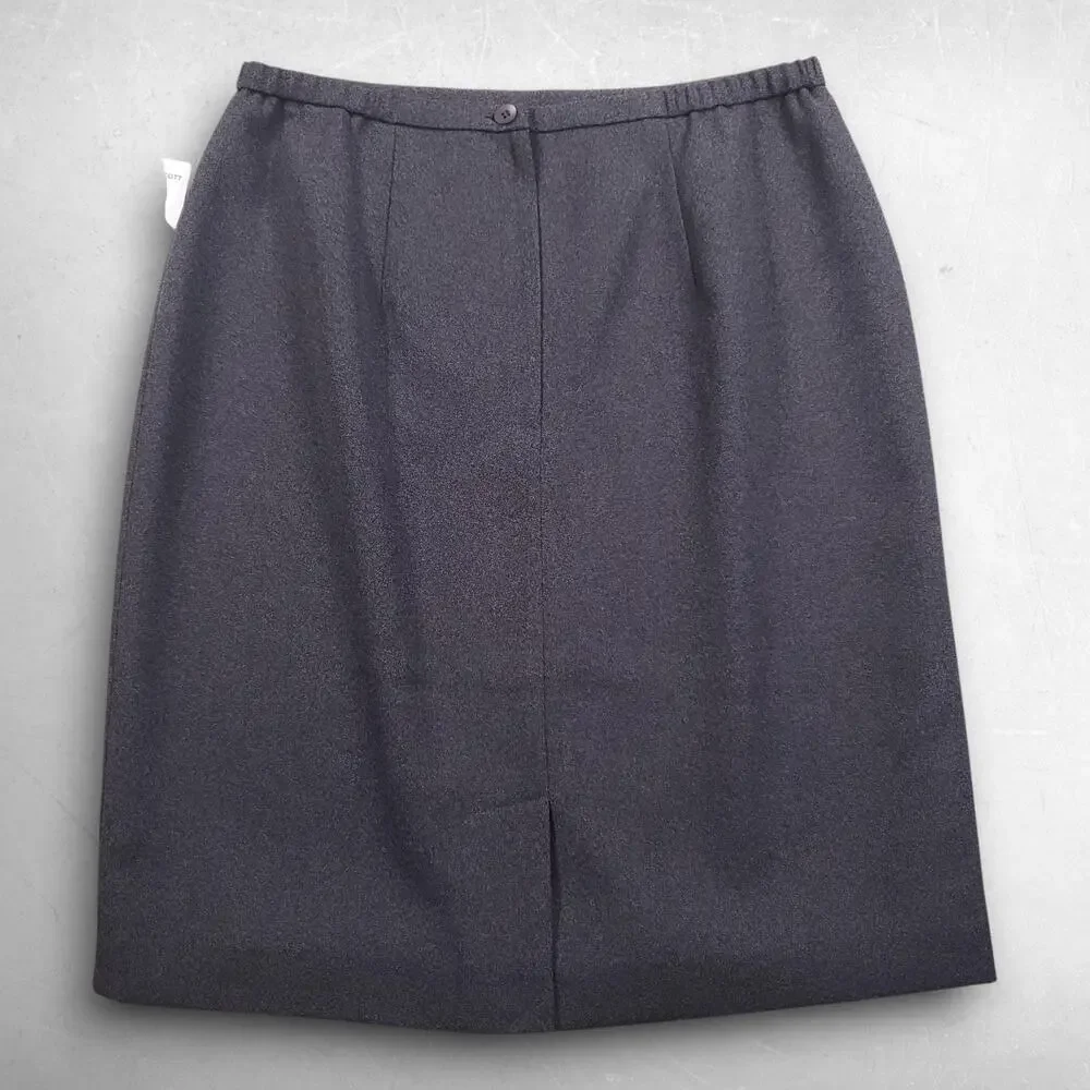 Karen Scott Skirt Women 10 Gray Straight Pencil Knee Length Back Zip Button NWT